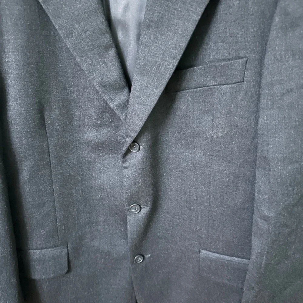 J. Crew Men's 44L‎ Charcoal Wool Lycra Sport Coat Blazer Made in Italy